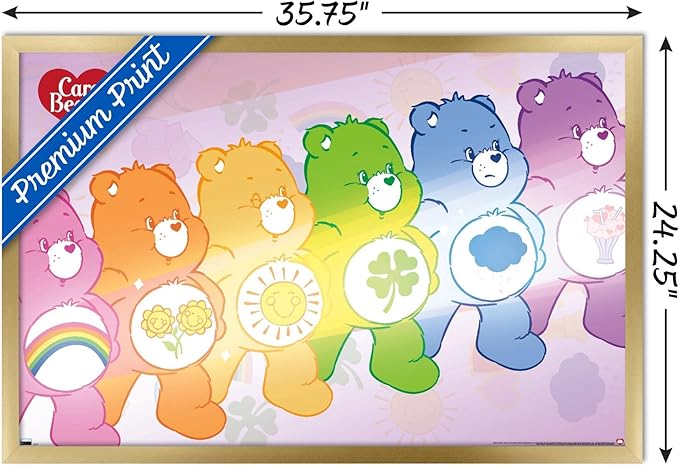 Care Bears - Care Bear Stare Wall Poster, 34L" x 22.4W", Gold Framed Version