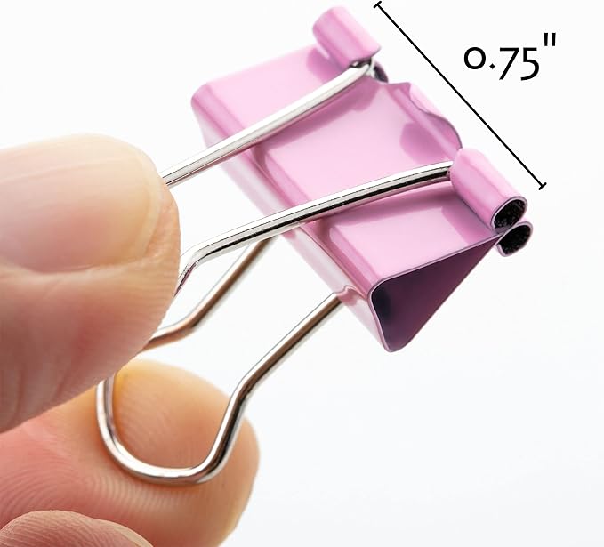 Mr. Pen- Small Binder Clips, 50 pcs, 0.75", Small Size, Pastel Color Metal Binder Paper Clips, Paper Clamps for Office Supplies, Home, School, Business, Document Organizing