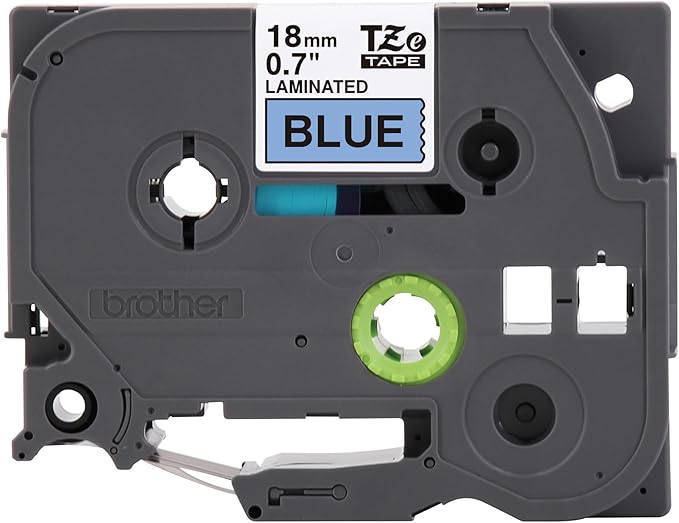 Brother Genuine P-Touch TZe Black Print on Blue Label Tape (TZe541), Laminated,3/4in x 26.2ft (18mm x 8m), for Select P-Touch Label Makers, Durable, Water-Resistant, Indoor/Outdoor Use