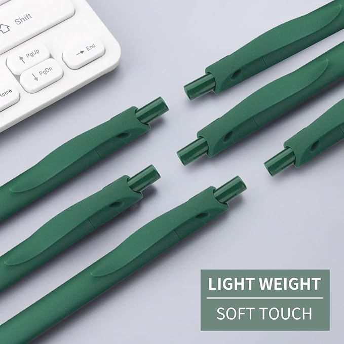deegtran Pens Bulk, 50 Pack No Bleed Green Click Pens, Wholesale Retractable Ballpoint Pens, Pens Medium Point, Smooth Ink Pens, 1.0MM Green Ink DGMC005050-GS