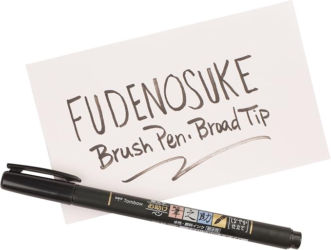 Tombow 82039 Fudenosuke Brush Pen, Soft Tip (5 Pack), Black, 5 Piece