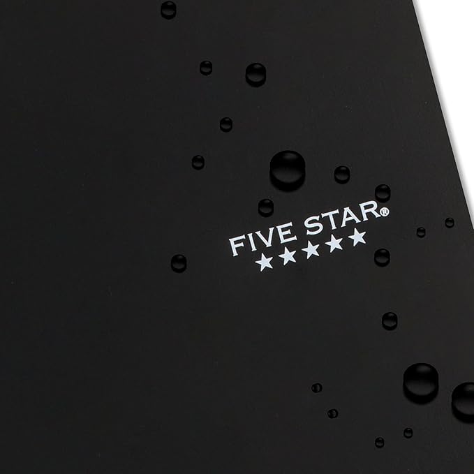 Five Star Spiral Notebook + Study App,5 Subject,Wide Ruled Paper,8" x 10-1/2",200 Sheets,Fights Ink Bleed,Water Resistant Cover,Black (72045),(Pack of 6)