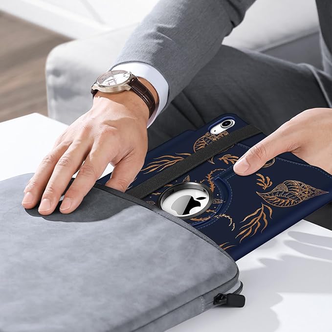 Fintie Rotating Case for iPad (A16) 11th Generation 11 Inch (2025), iPad 10th Generation 10.9 Inch (2022) - [Built-in Pencil Holder] 360 Degree Rotating Protective Stand Cover, Sea Conch