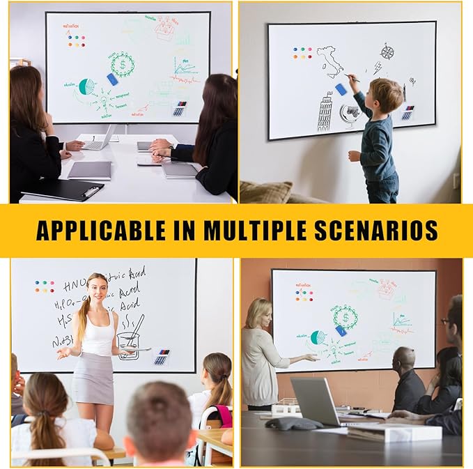 Magnetic Whiteboard 60x40 Inch - Large Dry Erase Board for Wall with Aluminum Frame & Deep Pen Tray - Smooth Writing Surface for Office, Classroom, Home & Conference Room