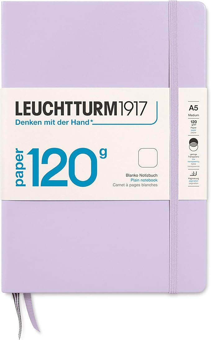 LEUCHTTURM1917 - 120G Special Edition - Medium A5 Plain Hardcover Notebook (Lilac) - 203 Numbered Pages with 120gsm Paper