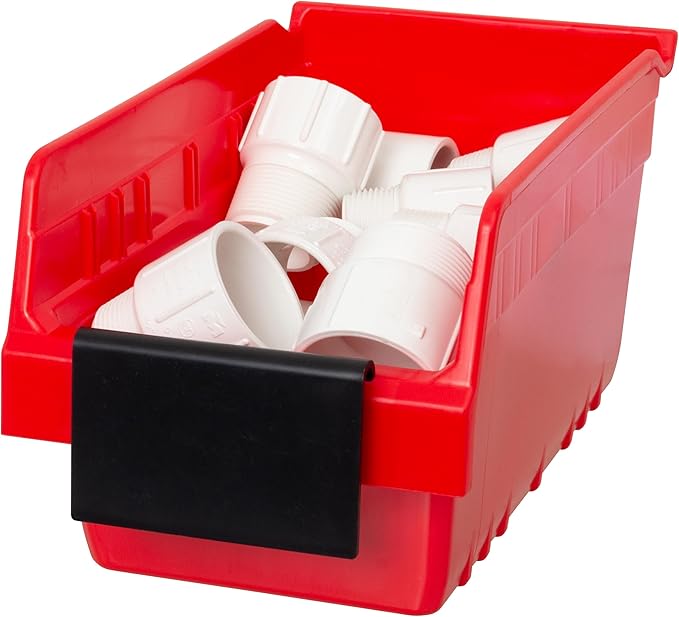 Akro-Mils 40410 Extended Label Holder for Akro-Mils Shelf Bins and ShelfMax Bins, Black, (24-Pack)
