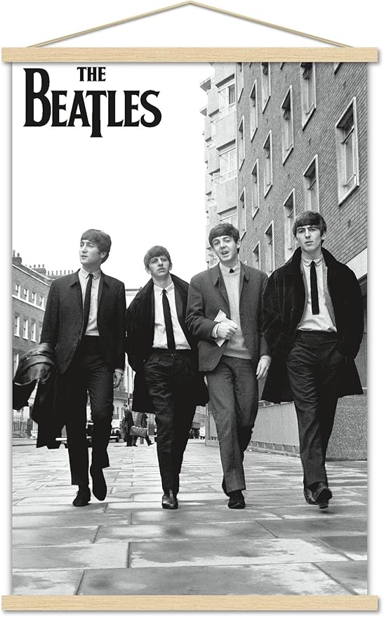 Trends International The Beatles - In London Wall Poster, 22.375" x 34", Premium Print and Beechwood Hanger Bundle