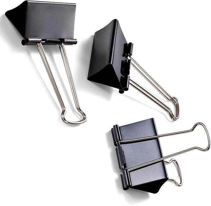 Officemate Large Binder Clips, 2 inch Wide, 1 inch Capacity, Box of 12 (99100)