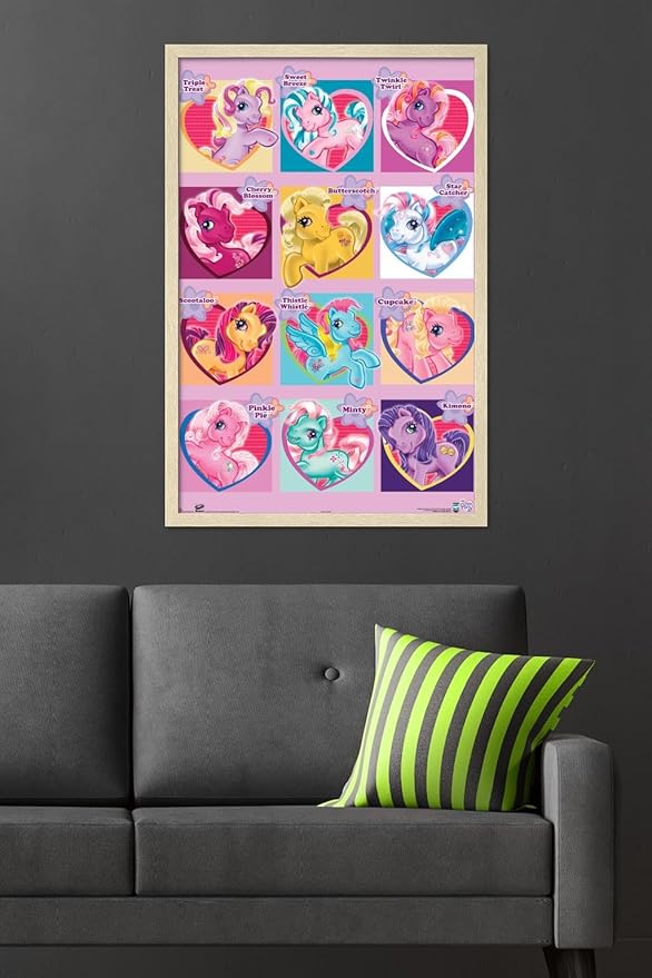 Hasbro My Little Pony - Chart Wall Poster, 34L" x 22.4W", Blonde Framed Version