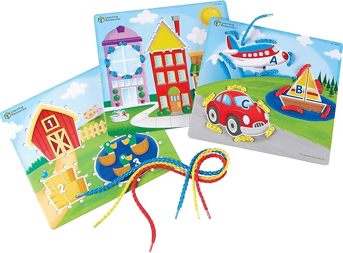 Learning Resources Learning Laces, Letter, Shape & Number Recognition, Fine Motor Skills, Toddler Readiness, Ages 3+