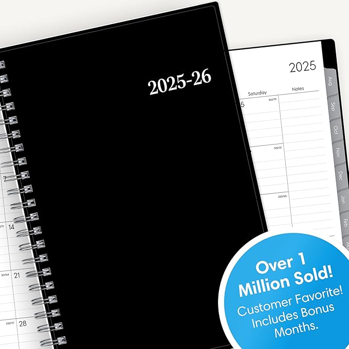 Blue Sky 2025-2026 Weekly and Monthly Academic Year Planner Calendar, July 2025 - June 2026, 5" x 8", Flexible Cover, Wirebound, Laminated Tabs, Enterprise (Enterprise 2025-2026, 5" x 8")