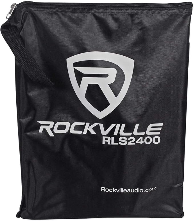 Rockville RLS2400 Foldable DJ Laptop Stand, Aluminum, Lightweight, Portable, Collapsible, Free Carrying Bag, Space-Saving, Perfect for DJs and Musicians