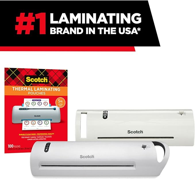 Scotch Thermal Laminating Pouches,Clear,5 mil,Laminate Business Cards,Small Banners,Essays,Office or School Supplies,Fits Letter Size 8.9x11.4 in Paper,(Pack of 600)