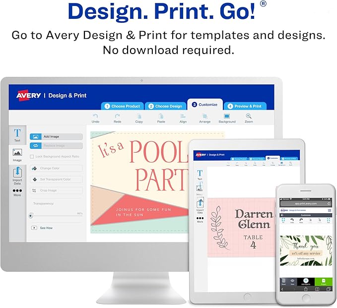 Avery Clean Edge Printable Business Cards with Sure Feed Technology, 2" x 3.5", White, 90 Blank Cards for Inkjet Printers (28878)