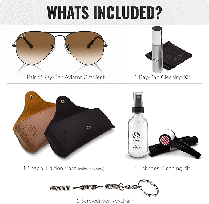 Ray-Ban RB3025 AVIATOR GRADIENT Pilot Shaped Sunglasses for Men & Women with Official RAYBAN Eyewear Kit