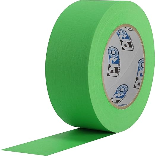 ProTapes Colored Crepe Paper Masking Tape, 60 yds Length x 2" Width, Light Green (Pack of 1)