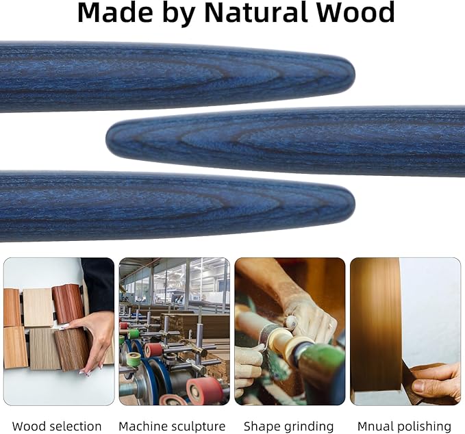 cobee Wooden Fountain Pen, Handcrafted Vintage Luxury 0.5mm Fine Point Business Pen for Smooth Writing, Journaling, Calligraphy Gift Supplies (Blue)
