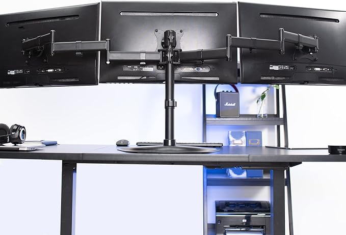 VIVO Triple Monitor Mount Fully Adjustable Desk Free Stand for 3 LCD Screens up to 24 inches STAND-V003P