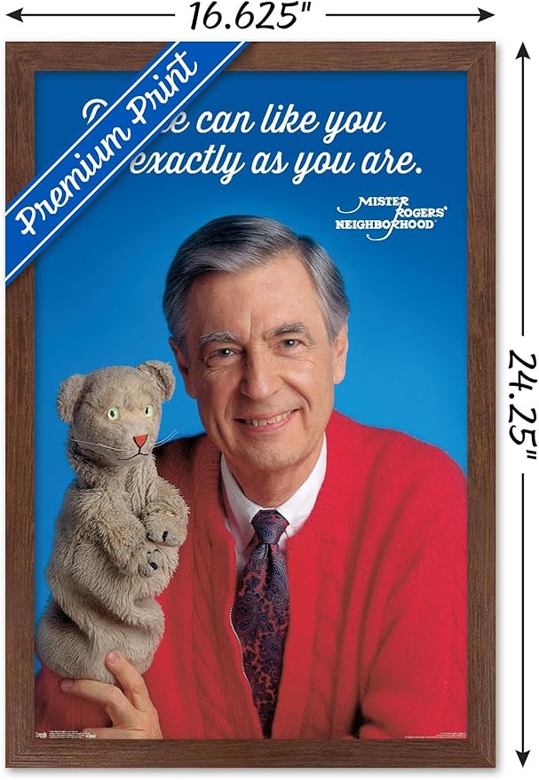 Trends International Mister Rogers - As You Are Wall Poster, 14.725" x 22.375", Mahogany Framed Version
