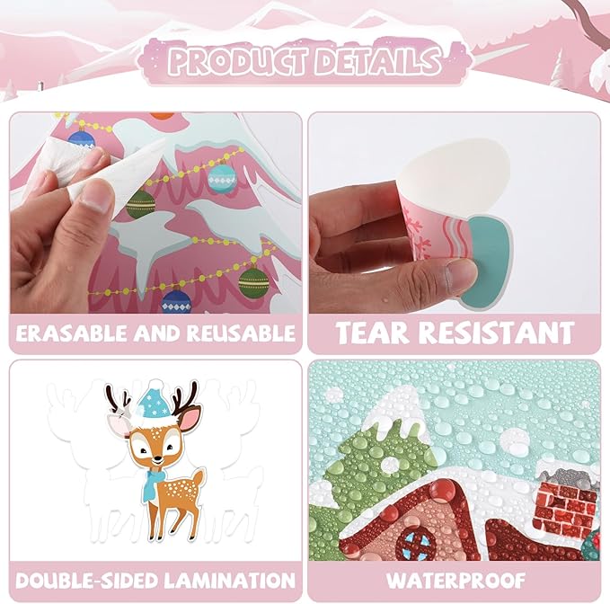 Winter Bulletin Board Set Classroom Decorations Pastel Xmas Tree Snowflake Gloves Paper Cutouts Warm Winter Wishes Bulletin Board Christmas Cutout for School Home Office Wall Door Decor Supplies