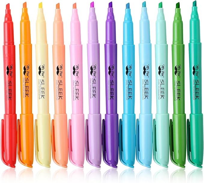 Mr. Pen- Pastel Highlighters, 12 Pack, Assorted Colors, Fast Dry, Highlighter Pastel, Set, Bible Journaling Highlighter, Marker