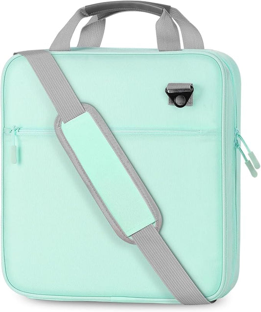 Moko Zipper Binder, 2 Inch 3 Ring Binder with Zipper,500 Sheets Capacity Zipper Binder with Shoulder Strap & Handle,Multi-Pocket Zipper Binder Organizer for Middle School, Mint Green