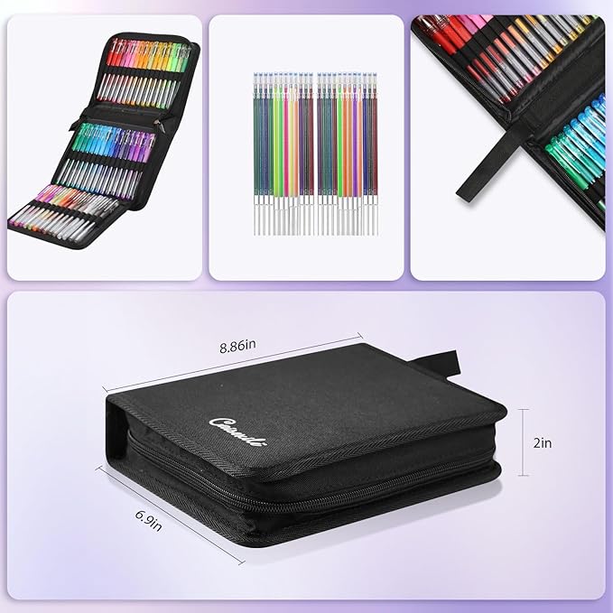 Glitter Gel Pens for Adult Coloring Books, 96 Pack Artist Gel Pens 48 Colors with 50% More Ink for Drawing Note Taking Crafts Scrapbooks Journaling Doodling Diary Back to School Supplies