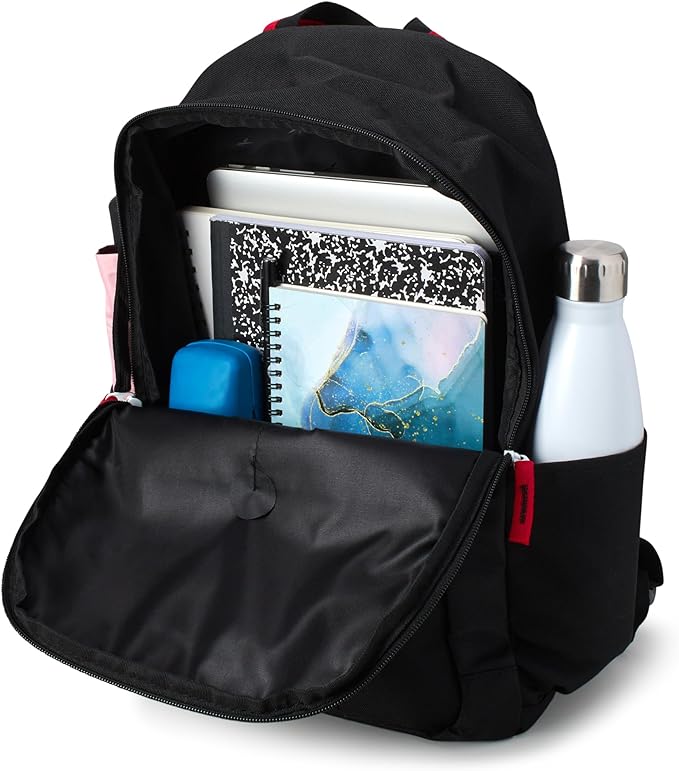 Reebok Girls and Boys Backpack - 2-in-1 Coordinated School Backpack for Girls and Boys with Detachable Lunch Box for Kids, Black