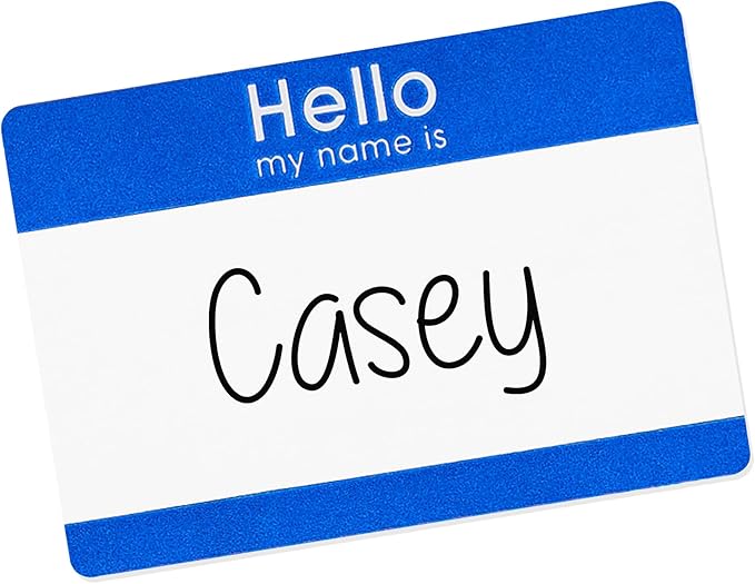Avery Customizable Name Tags, Hello My Name is, White, Blue Border, Removable Adhesive, Laser/Inkjet Printable, 100 Total (5141)
