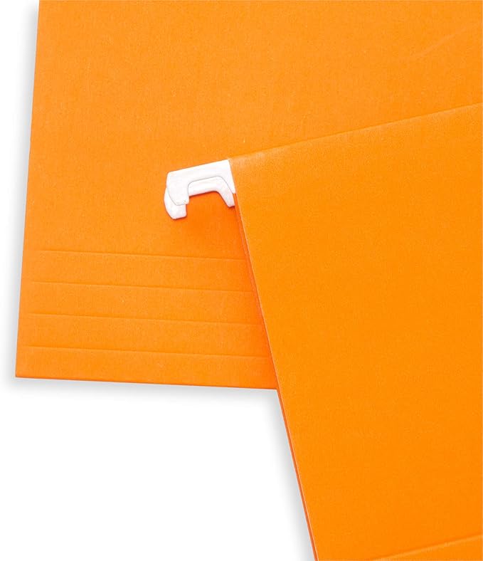 Blue Summit Hanging File Folders, Letter Size, Orange, Great for Organizing and Easy File Storage, 50 Per Box