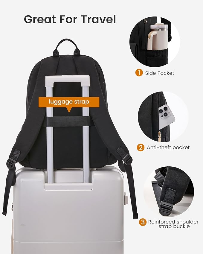 LOVEVOOK School Backpack for Girls Boys,Bookbag for Teen with Pouch Pocket for Large Capacity Cup, Waterproof School Bookbag, Preppy Backpack Travel Daypack with 15.6 inch Laptop Compartment