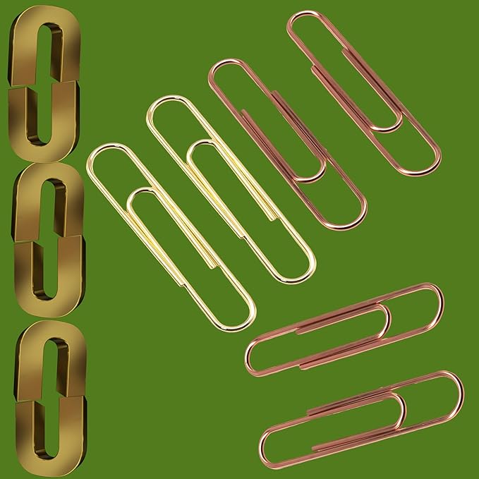 2 Inch Paper Clips-30 Pcs Large Metal Paperclips for Office & School Organization, Party/Wedding Decor, DIY - Gold & Rose Gold (U-Shaped)
