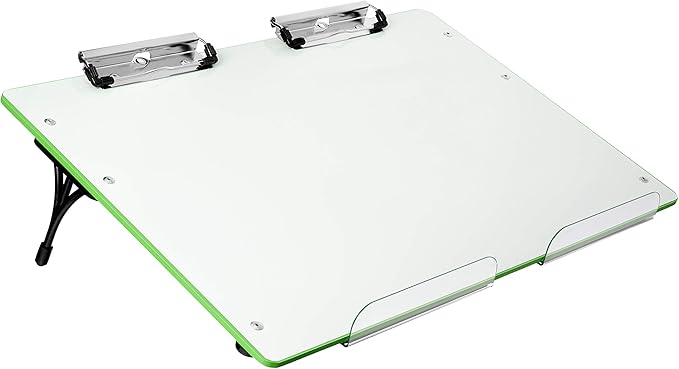 Visual Edge - Slant Board for Writing – Adjustable Magnetic Whiteboard & 22° Angle Ergonomic Desk for Reading, Writing, Drawing and Studying – Portable Tabletop Stand for Students and Teachers - Green