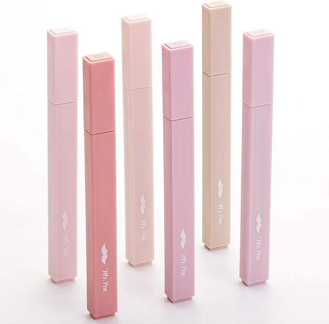 Mr. Pen- Aesthetic Highlighters, 6 pcs, Chisel Tip, Vintage Colors, No Bleed Bible Highlighter Pastel, Highlighters Assorted Colors, Pastel Highlighter Set, Cute Highlighters