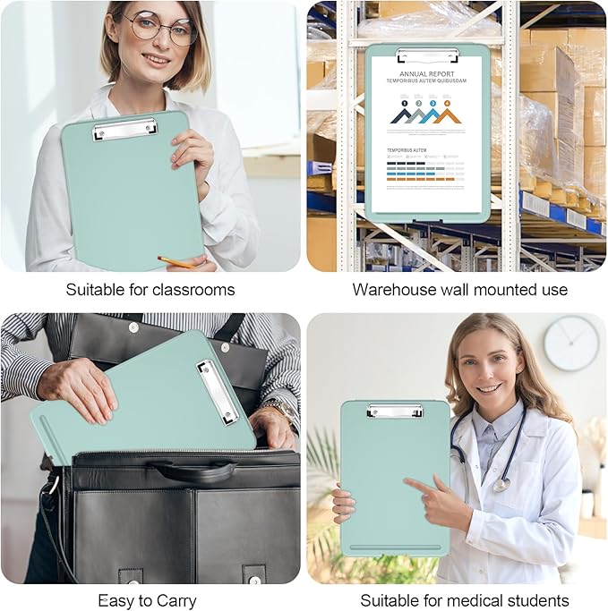 Hongri Clipboard with Storage, 8.5 x 11 Nursing Clip Board Foldable Storage for Nurses, Lawyers, Students, Classroom, Office, School, Size 13.4 x 9.4 X 0.9 in, Green