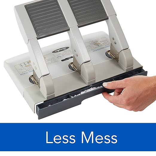 Swingline 3 Hole Punch Heavy Duty, 75 Sheet Capacity Three Hole Puncher 3 Ring, Paper Punch, Gray (74550)
