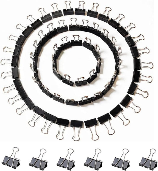 148Pcs Small Binder Clips Black, 0.75 in/19mm Mini Binder Paper Clips Office Clips Office Supplies Desk, 3/4 Inch Cute Binder Clips, Small Paper Clamps for Home School Business (Black)