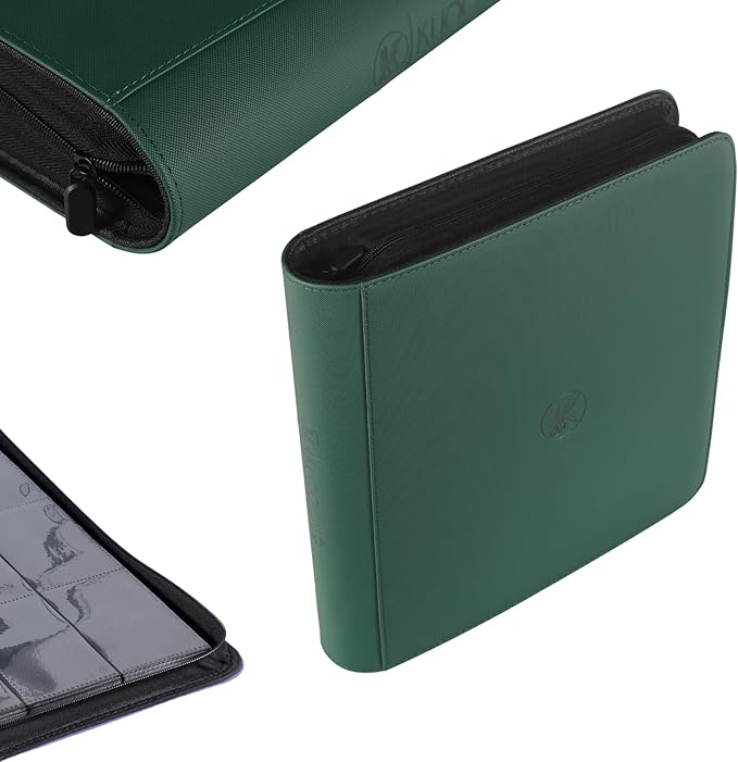 1200+ Pockets Trading Card Binder, 12-Pocket Card Ablum Compatible with lorcana,MTG,Sports Cards & Other Standard Size Trading Card (GREEN)