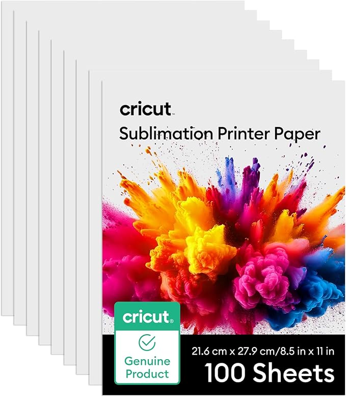 Cricut Sublimation Paper - 100 Sheets (8.5" x 11") - Letter Size - Compatible with Sublimation Printer and Sublimation Ink (120gsm)