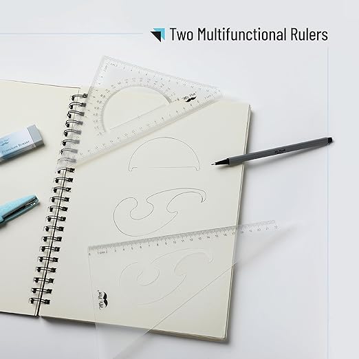 Mr. Pen- Triangle Ruler, 2 Pack, 22&15cm, 30/60 & 45/90, Right Triangle Ruler for Drawing