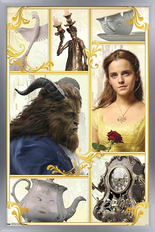 Trends International Disney Beauty And The Beast - Group Wall Poster, 22.375" x 34", Silver Framed Version