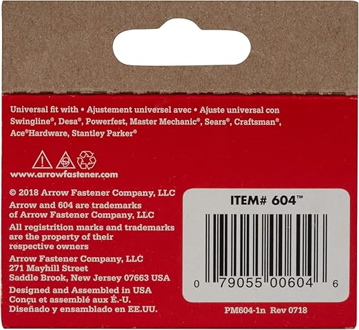 Arrow 60430 Wide Crown Staples for Staple Guns and Staplers, Use for Upholstery, Crafts, General Repairs, 1/4-Inch Leg Length, 1/2-Inch Crown Width, 1000-Pack