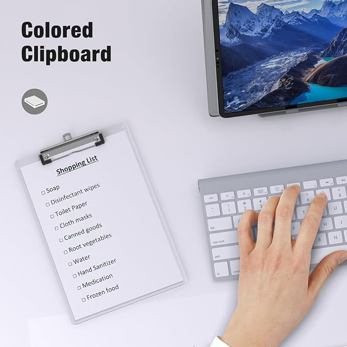 2 Pack Small Clipboards, A5 Plastic Mini Clear Clip Board for Classroom, Students, Kid, Size 6" x 9" with Low Profile Clip, Office & School Supply