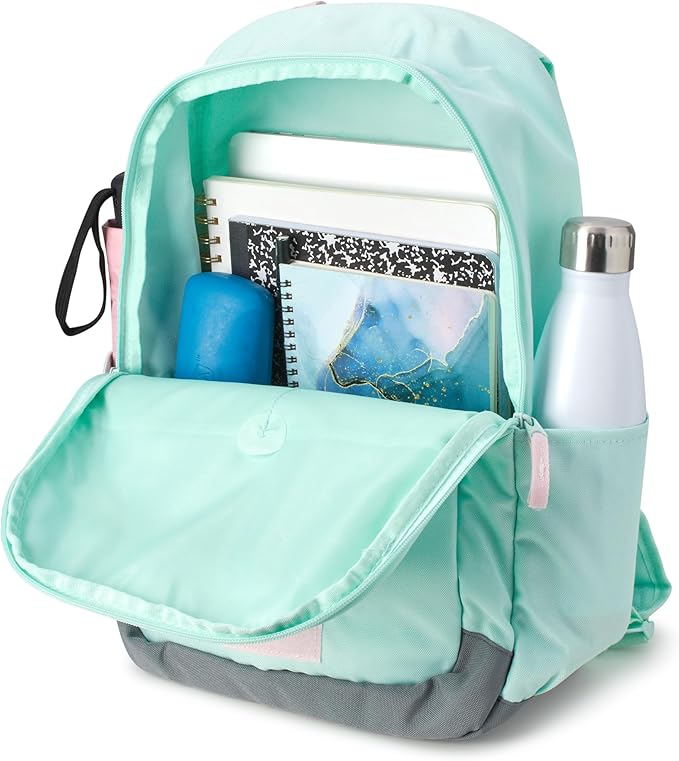 Reebok Girls and Boys Backpack - 2-in-1 Coordinated School Backpack for Girls and Boys with Detachable Lunch Box for Kids, Aqua