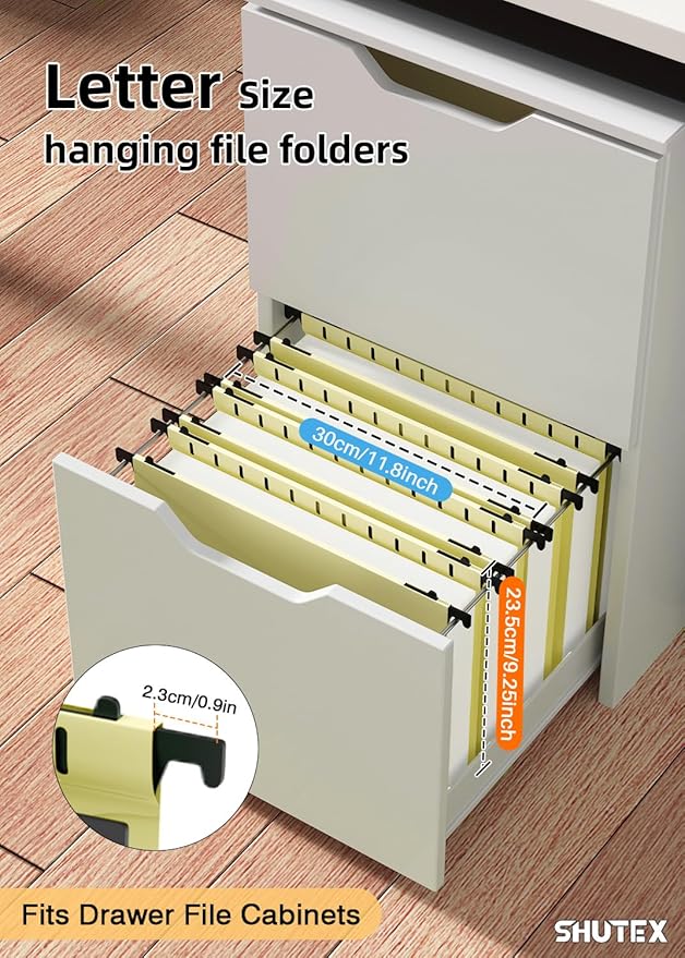 Extra Capacity Plastic Hanging File Folders,12 Pack Reinforced Hang Folder,Heavy Duty 2 Inch Expansion,Filing Cabinet Folders Letter Size for Bulk Files/Medical Charts(Cream Yellow)