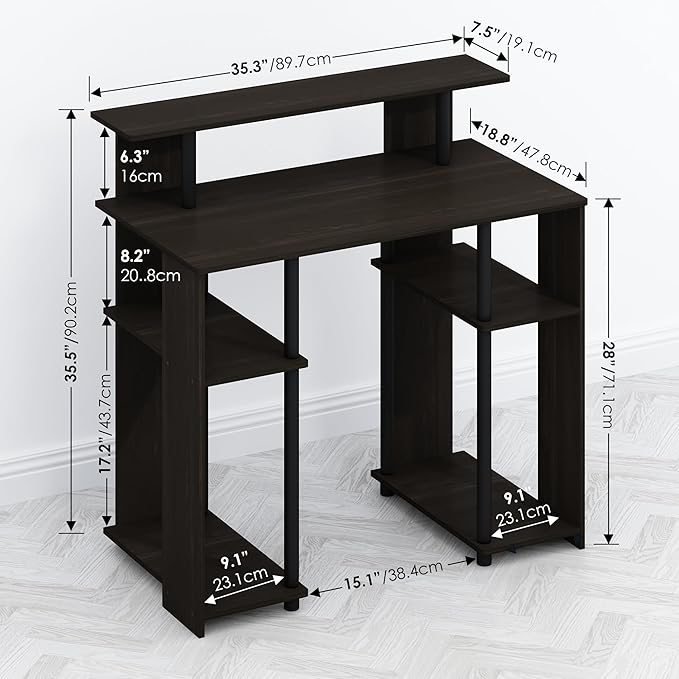 Furinno Turn-N-Tube 3-Tier Toolless Multipurpose Printer Stand Display Storage Shelf