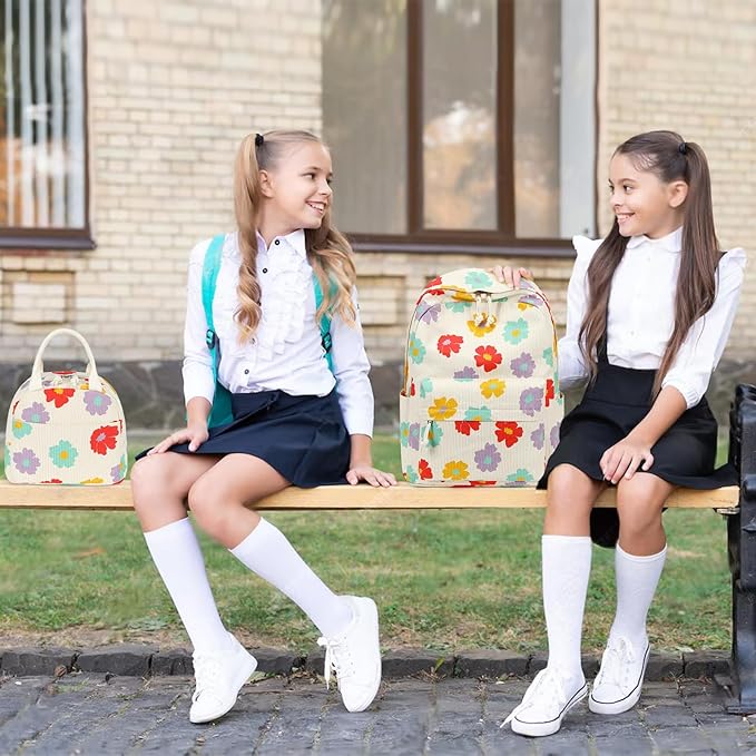 Bluboon School Backpack Set Girls Womens Laptop Bookbag Casual Daypack Fits 15 inch Laptop with Lunch Tote Bag and Pencil Bag