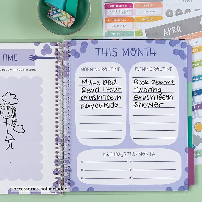 Erin Condren 7'' x 9'' 2nd Edition Kids Planner & Activity Book - Dreaming Has No Limits. 12 - Month Undated Planner