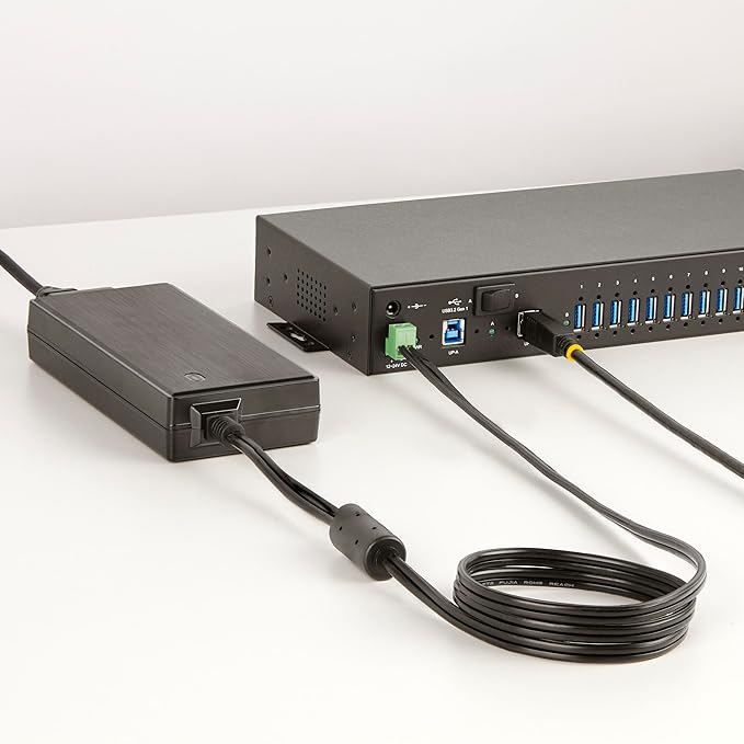 StarTech.com 160W Universal DC Power Adapter (24V/6.6A), 4ft(1.2m) 2-Wire Cord, 2/3-Pin Terminal Blocks, 100-240V AC/DC External Power Supply for Industrial USB Hubs, NA/UK/EU/ANZ (160W-POWER-ADAPTER)