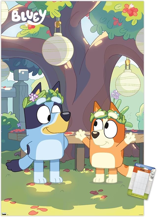 Bluey - Duo Wall Poster, 22.37" x 34.00", Poster & Mount Bundle